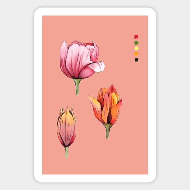 Tulips Sticker by IndiasIllustrations